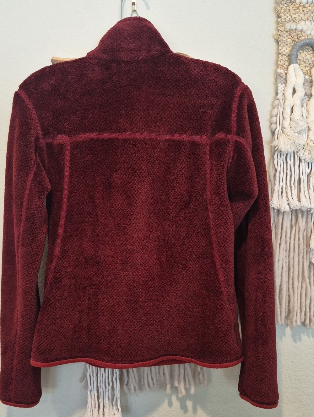 XS/S Patagonia Burgundy Re-Tool Snap-T Cozy Polartec Pullover Kangaroo Pocket - Picture 7 of 16